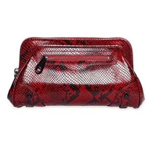 ❤️‍🔥 Exotic Python Pattern Leather Crossbody Clutch NWT